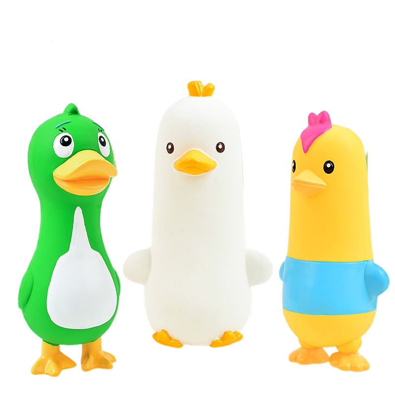 Squeaky Latex Chicken Duck Goo - Interactive Squeaky Plush Dog Toy recension och pris