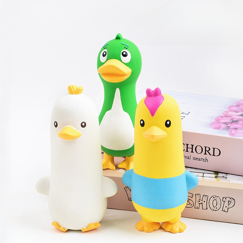 Squeaky Latex Chicken Duck Goo - Interactive Squeaky Plush Dog Toy recension och pris